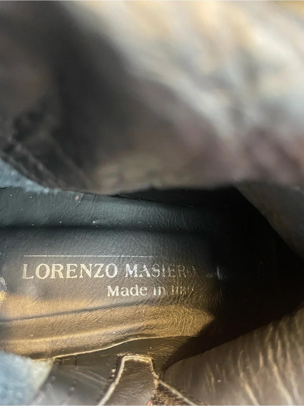 Lorenzo Masiero Black Leather Riding Boots Over-the-Knee Folded Cuff Boots